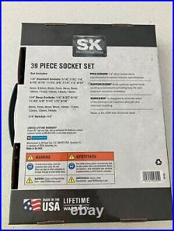 S-K brand new 1/4 drive 39 piece socket set made in USA