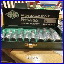 S-k 9pc Metric 3/8 & 1/2 Drive Hex Bit Set New Old Stock