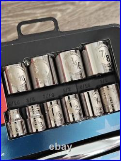 Sears Craftsman Tools USA Rare 3/8 Socket Ratchet Set Easy Read Thin NOS 45882
