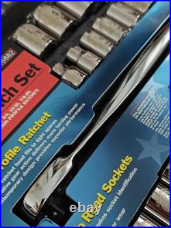 Sears Craftsman Tools USA Rare 3/8 Socket Ratchet Set Easy Read Thin NOS 45882