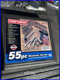 Sears Craftsman USA 55pc Mechanics Tool Set Socket Ratchet 33455 Nos Metric SAE