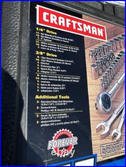 Sears Craftsman USA 55pc Mechanics Tool Set Socket Ratchet 33455 Nos Metric SAE