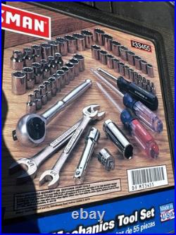 Sears Craftsman USA 55pc Mechanics Tool Set Socket Ratchet 33455 Nos Metric SAE