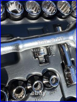 Sears Craftsman USA 55pc Mechanics Tool Set Socket Ratchet 33455 Nos Metric SAE