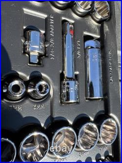 Sears Craftsman USA 55pc Mechanics Tool Set Socket Ratchet 33455 Nos Metric SAE