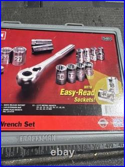 Sears Craftsman USA Nos 1/2 Drive Easy Read Socket Set 34931 Rare Metric 44809