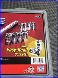 Sears Craftsman USA Nos 1/2 Drive Easy Read Socket Set 34931 Rare Metric 44809