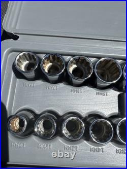 Sears Craftsman USA Nos 1/2 Drive Easy Read Socket Set 34931 Rare Metric 44809