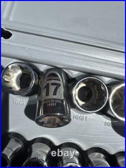 Sears Craftsman USA Nos 1/2 Drive Easy Read Socket Set 34931 Rare Metric 44809