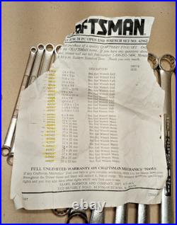 Sears Craftsman USA Nos 28pc Master Set Box End Wrench Metric SAE 42962 Catalog