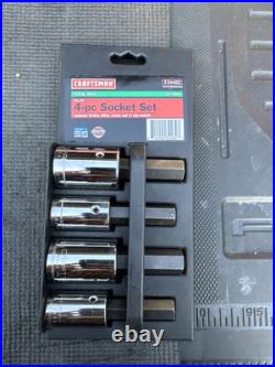 Sears Craftsman USA Nos 4PC Hex But Socket Set Rare 1/2 Drive 34482 Metric SAE