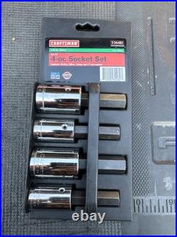 Sears Craftsman USA Nos 4PC Hex But Socket Set Rare 1/2 Drive 34482 Metric SAE