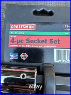 Sears Craftsman USA Nos 4PC Hex But Socket Set Rare 1/2 Drive 34482 Metric SAE
