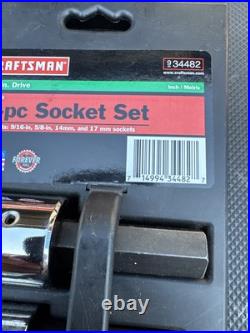 Sears Craftsman USA Nos 4PC Hex But Socket Set Rare 1/2 Drive 34482 Metric SAE
