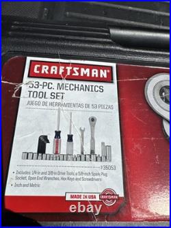 Sears Craftsman USA Nos 53 Pc Mechanics Tool Set 35053 Socket Sae Metric Ratchet