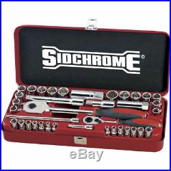 Sidchrome 37 Piece 1/4 & 1/2 Drive Socket Set Metric & AF SCMT19130