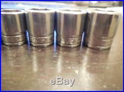 Snap On 11 Pc. SAE 3/8 Drive 6 Point Shallow Socket Set 211FSY 1/4 to 7/8