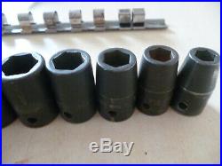 Snap On 11 Piece 1/2 Drive Imperial A/F SAE Shallow 6pt Impact Socket Set 3/8-1