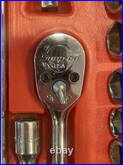 Snap On 144TMPB 1/4 Drive Metric & SAE Socket Set 6 Point General Service Set