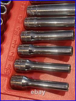 Snap On 144TMPB 1/4 Drive Metric & SAE Socket Set 6 Point General Service Set