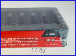 Snap On 15 pc1/2 Drive 6-Point Metric Flank Drive Shallow Impact Socket 312IMM