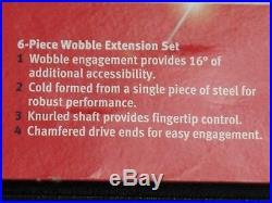 Snap On 1/4 Drive Wobble Extension Set 6 Piece Complete With Storage Tray