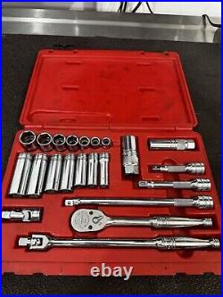 Snap On 222AFSMP 22 pc 3/8 Drive 6-Point SAE General Service Socket Set