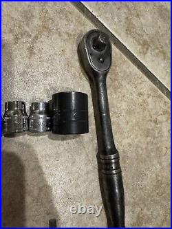 Snap On 23 Piece 3/8 1/2 Drive Ratchet & Socket Lot
