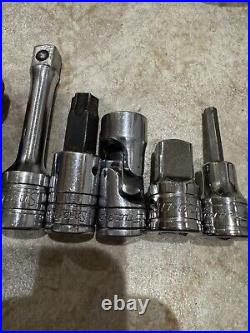 Snap On 23 Piece 3/8 1/2 Drive Ratchet & Socket Lot