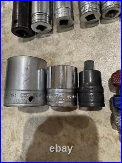 Snap On 23 Piece 3/8 1/2 Drive Ratchet & Socket Lot