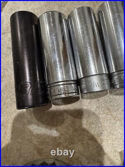 Snap On 23 Piece 3/8 1/2 Drive Ratchet & Socket Lot
