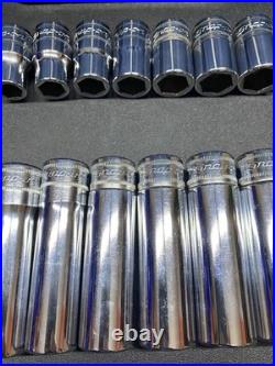 Snap On 320TSWMA Metric 1/2 Drive Deep & Shallow 6 Point Chrome Socket Set 20 pc
