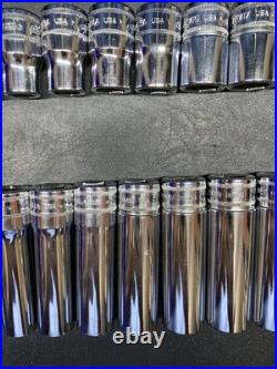 Snap On 320TSWMA Metric 1/2 Drive Deep & Shallow 6 Point Chrome Socket Set 20 pc