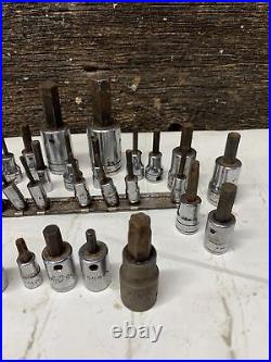 Snap On 3/8 1/4 1/2 Drive Hex Bit Socket Driver Mixed Lot of 26 with 5 mac