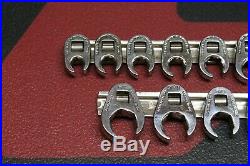 Snap On 3/8 Drive Crowfoot Flare Nut Wrench Metric Sae 2 Sets 17 Pieces Socket