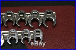 Snap On 3/8 Drive Crowfoot Flare Nut Wrench Metric Sae 2 Sets 17 Pieces Socket