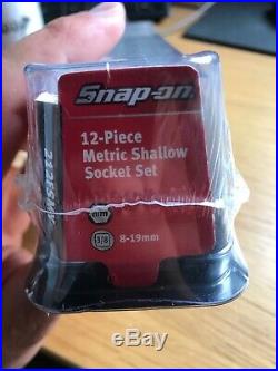 Snap On, 3/8 Drive Shallow Socket Set 8-19mm, In Magnetic Tray