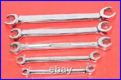 Snap-On 5pc 1/4 13/16 SAE Double End Flare Nut Flank Drive Line Wrench Set