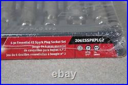 Snap On 6pc 3/8 Drive Essential #2 Spark Plug Socket Set 206ESSPKPLG2 #I-4214