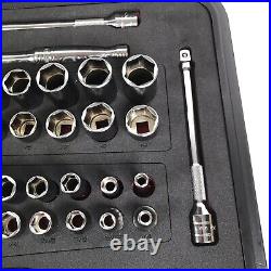 Snap-On FMGSS06BR 51 Piece 3/8 Drive 6 Point Socket Set Metric & SAE