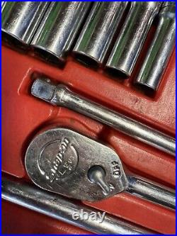Snap-On TOOLS 22 pc 3/8 Drive 6-Point SAE General Service Socket Set USA Made