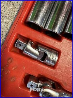 Snap-On TOOLS 22 pc 3/8 Drive 6-Point SAE General Service Socket Set USA Made