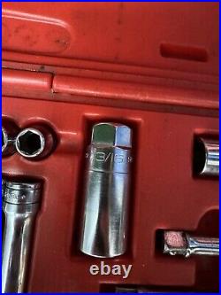Snap-On TOOLS 22 pc 3/8 Drive 6-Point SAE General Service Socket Set USA Made