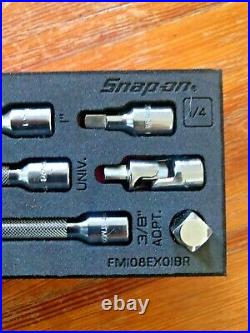 Snap-On Tools USA NEW 8pc 1/4" Drive Extension Adapter Socket Foam Set 108TMXAFR