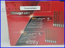 Snap On Tools 3/8 DR 6Pc SAE / 6Pc mm Extra Long Hex Bit Socket Set 212EFALPK