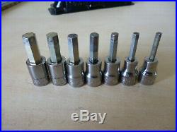 Snap On Tools 7pc 3/8 Drive Metric 4-10mm Hex Allen Key Socket Set