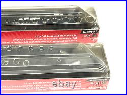 Snap On Tools NEW 44pc 1/4 dr Combination Metric/SAE Shallow & Deep Socket Sets