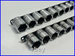 Snap-On Tools USA 24pc SAE & Metric Shallow Socket Set Pair, 212FSMY & 211FSY