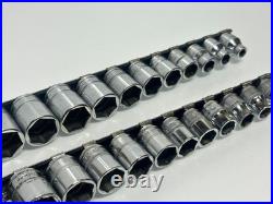 Snap-On Tools USA 24pc SAE & Metric Shallow Socket Set Pair, 212FSMY & 211FSY