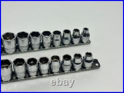 Snap-On Tools USA 24pc SAE & Metric Shallow Socket Set Pair, 212FSMY & 211FSY